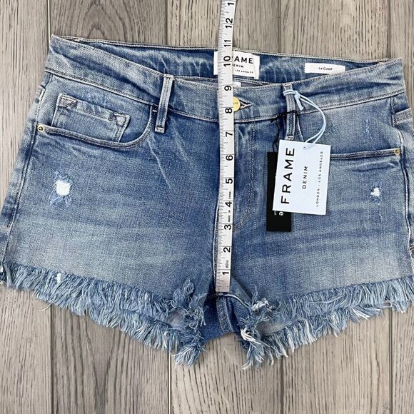 Frame Le Cutoff Women Size 27 Cotton Denim NEW Jean Short Fray Hem Festival - Picture 9 of 10